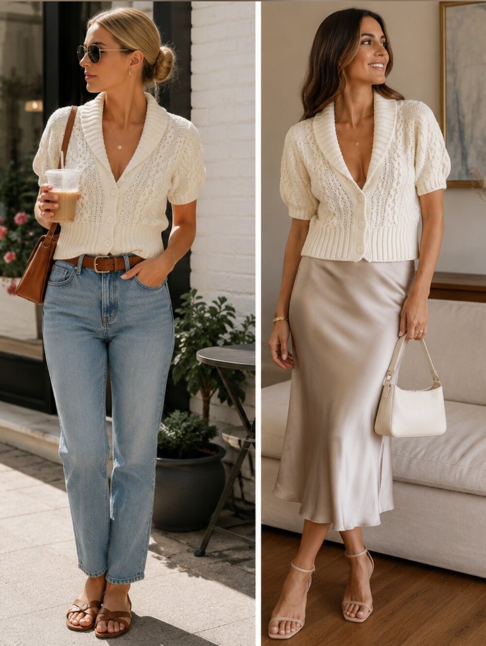 NINE WEST Creamy Buttons CARDIGAN 🩷